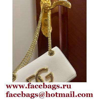 Dolce  &  Gabbana Calfskin 3.5 Chain phone bag White